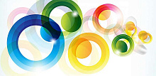 Разноцветные обои с кругами Divino Decor Фотопанно 3-х полосные C-337