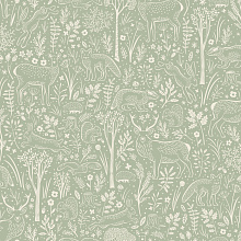 Зелёные обои для стен Grandeco Little Dreamers LD 3413