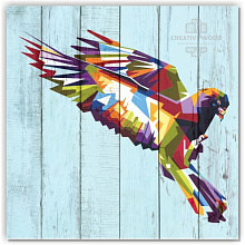 Разноцветное панно для стен Creative Wood Векторная графика Векторная графика - Птица