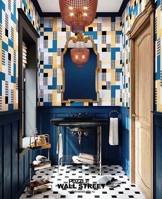 Фотообои в интерьере артикул Puzzle 34, PUZZLE, Wall street Фотообои в интерьере артикул Puzzle 34, PUZZLE, Wall street