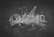 3D обои с рисунком самолёт Design Studio 3D Для подростков PD-004